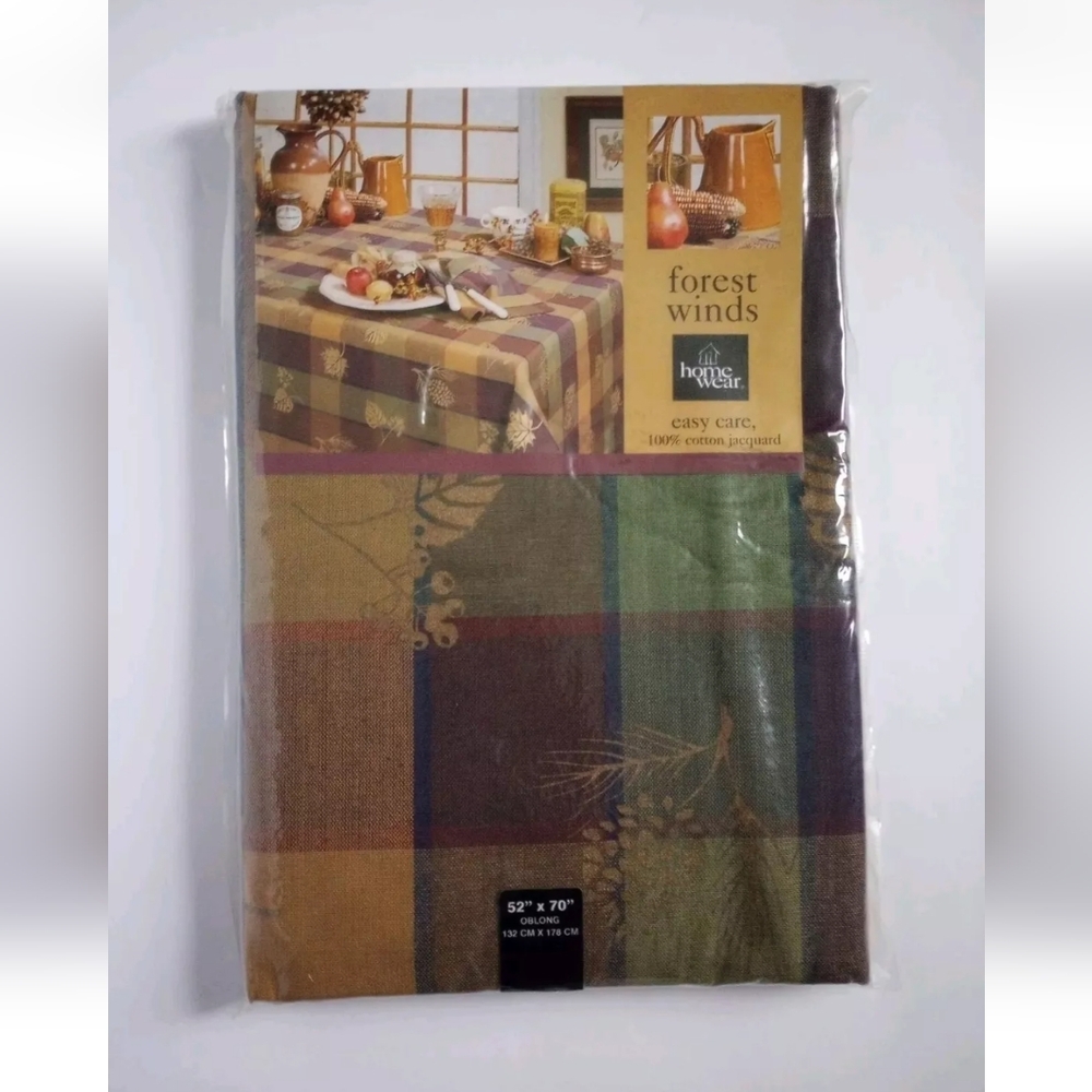 Home Wear Fall "Forest Winds" Jacquard Tablecloth 52"X70" Oblong